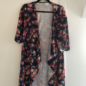 Beautiful floral navy velvet Lularoe Shirley!